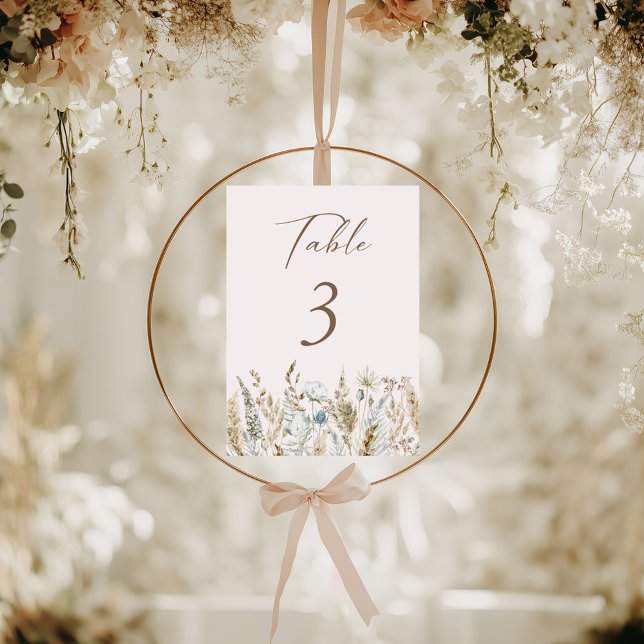 Elegant akvarell växtlighet Bordskort Bröllop (Elegant Watercolor Foliage Wedding Table Number)