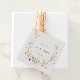 Elegant akvarell vildblomma beige tack gåvor etiketter