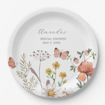 Elegant akvarell vildblomma bröllopsdusch