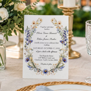 Elegant akvarell vildblomma trädgård bröllop inbjudningar