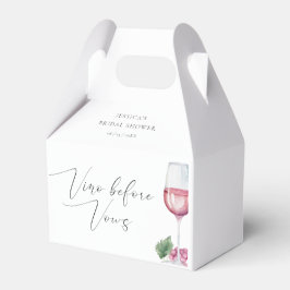 Elegant akvarell Vino före Vows bröllopsdusch Presentaskar