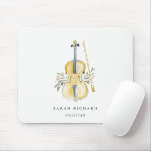 Elegant akvarell violinmusiker musiklärare musmatta