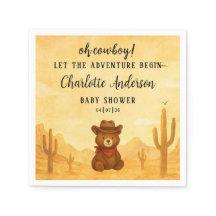 Elegant akvarell western cowboy pojke baby shower