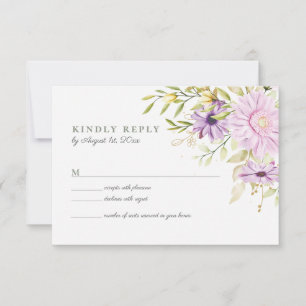 Elegant akvarellblomma bröllop RSVP-kort OSA Kort