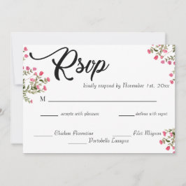 Elegant akvarellblomma bröllops-RSVP-kort Inbjudningar