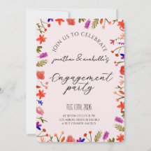 Elegant akvarellblomma Förlovningsfirande