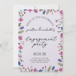 Elegant akvarellblomma Förlovningsfirande Inbjudningar