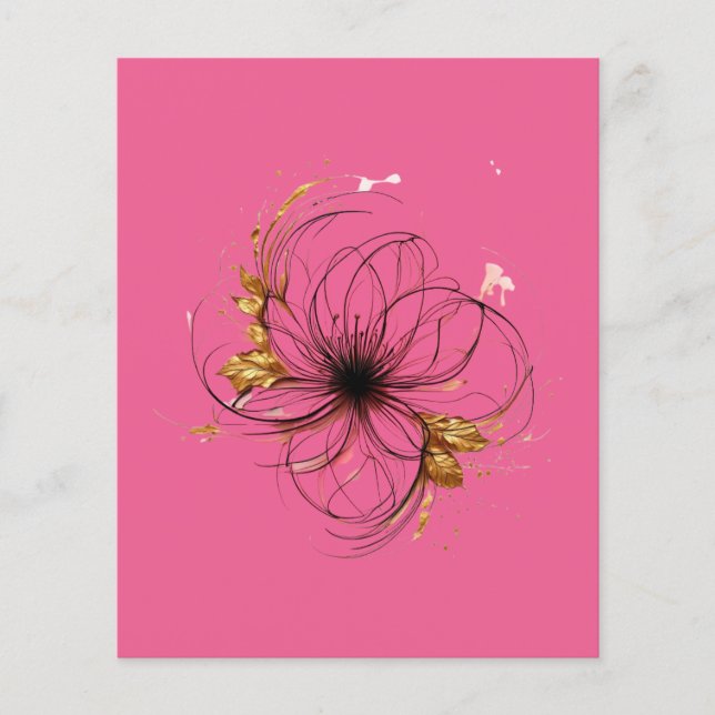 Elegant akvarellblomma konst  flygblad (Framsidan)
