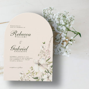 Elegant akvarellblommig valvig vigsel inbjudningar