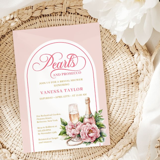 Elegant akvarellrosa guld bröllopsfestinbjudan inbjudningar (Chic Watercolor Blush Gold Bridal Shower Invite)