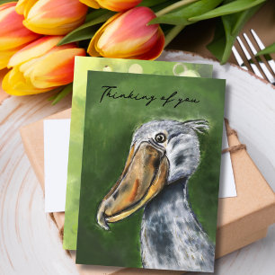 Elegant akvarellstork Tänker på dig Platt kort
