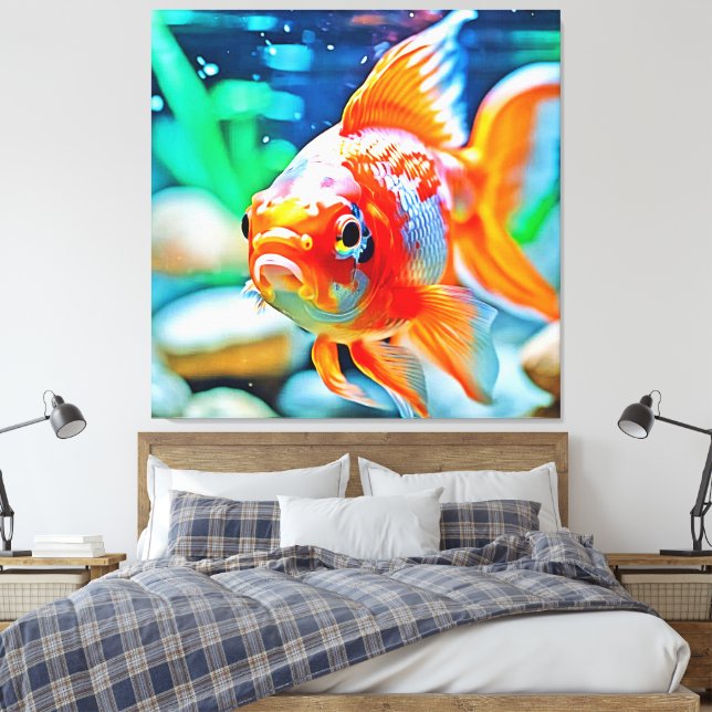 Elegant akvarium husdjur fisk canvastryck (Insitu (sovrum))