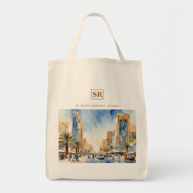 Elegant Al-Olaya District, Riyadh Tote Bag Tygkasse (Framsidan)