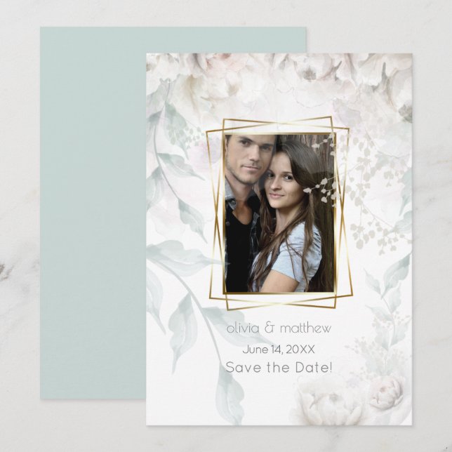 Elegant Alabaster White Peonies Inbjudningar (Fram/baksida)