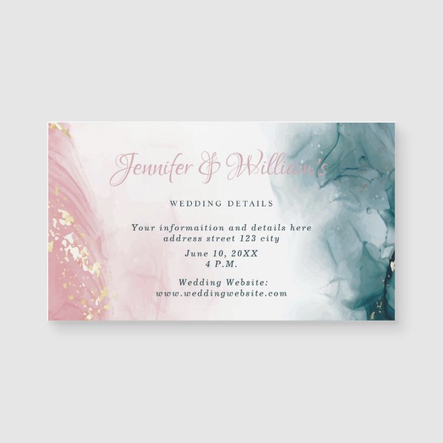 Elegant Alcohol Bläck  Blue Watercolor Modern (Framsida)