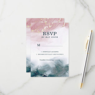 Elegant Alcohol Bläck Blue Watercolor Modern OSA Kort