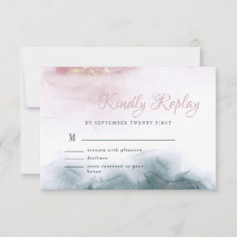 Elegant Alcohol Bläck  Blue Watercolor Modern OSA Kort