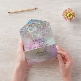 Elegant Alcohol Bläck Marble HoloGraph Glitter