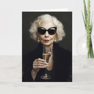 Elegant Äldre kvinnor med champagne Inbjudan
