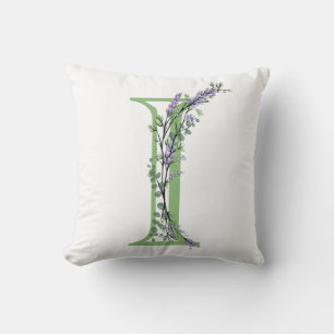Elegant alfabet brev I Lavender Eucalyptus Kudde