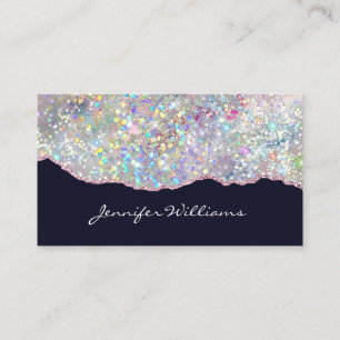 Elegant Alkohol Bläck Agate HoloGraph Glitter Visitkort