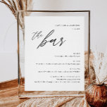 Elegant Alkohol Drinks Bröllop Pub Menu Poster<br><div class="desc">Minimalistiskt Modern Bröllop Pub Menu-tecken,  Drunk i Kärlek,  Alcohol Bröllop Drink Menu Elegant Alcohol Drinks Bröllop Pub Menu</div>