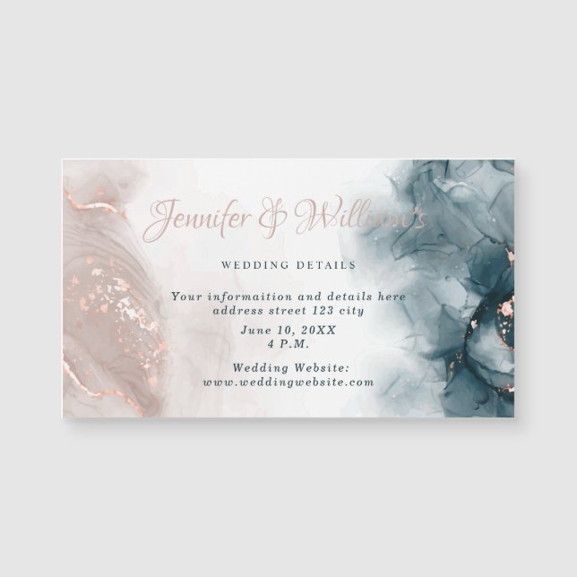 Elegant Alkoholbläck Guld Rodnad Blå Minimal Moder (Framsida)