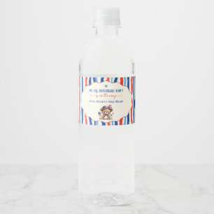 Elegant All American baby 4 juli Babyshower Vattenflaskor Etikett