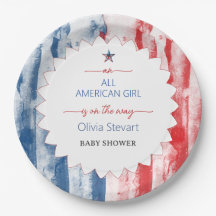 Elegant All Amerikansk Flicka 4 juli Baby Shower