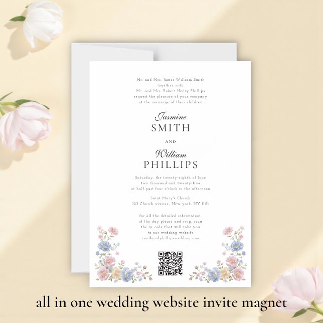 Elegant all in one wedding website invite Magnet (Skapare uppladdad)