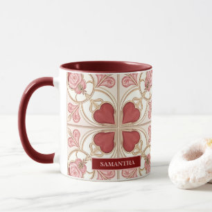 Elegant Alla hjärtans dag Bistro Kakel Mugg