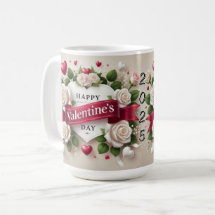 Elegant Alla hjärtans dag design med Ro, hjärtan Kaffemugg