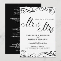 Elegant alla i en bröllopsinbjudan | Svart