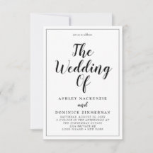 Elegant alla i ett svart Bröllop-skript, kantat