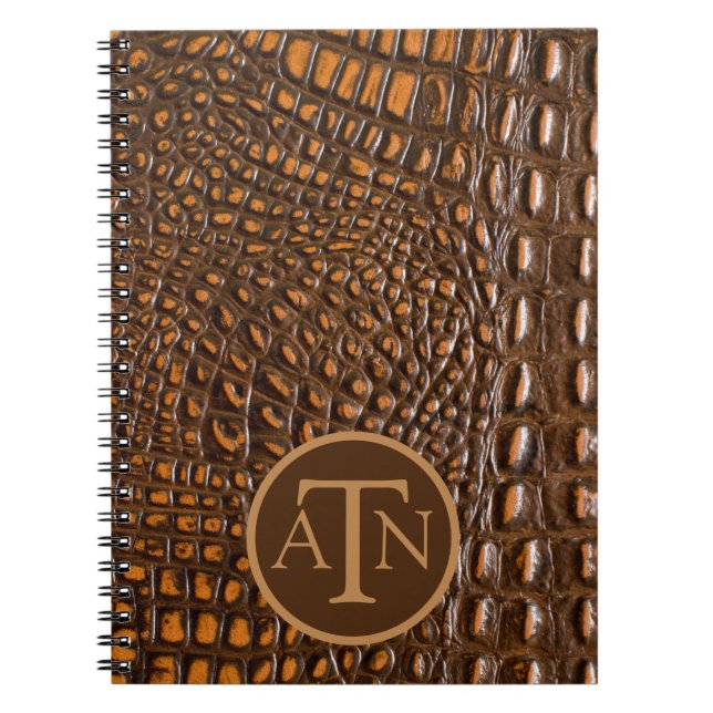 Elegant Alligator Skin Monogram Anteckningsbok (Framsidan)