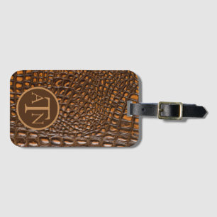 Elegant Alligator Skin Monogram Bagagebricka