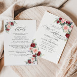 Elegant allt i en vattenfärgsfärg Blommigt Bröllop Inbjudningar<br><div class="desc">Den här eleganten består av romersk blooms-samling med vattenfärgburgundi och  blommigtar med grönt löv parad med ett klassserif & delikat sans font in black,  med ett alternativ för att inkludera ytterligare information på baksidan. Matchande objekt är tillgängliga.</div>