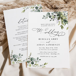 Elegant allt i en vattenfärgsgrej Bröllop Inbjudningar