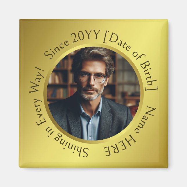 Elegant Allt-Tillfälle, anpassat fotoutsikningspro Magnet (Framsidan)