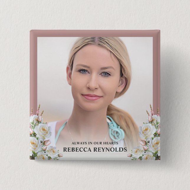 Elegant alltid i våra hjärtan Foto-Blommigt Knapp (Framsida)