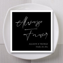 Elegant Alltid och För Evigt Svart och Vitt Bröllo