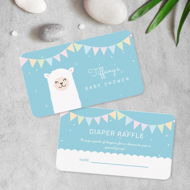 Elegant Alpaca Llama Boy Shower Raffle Tilläggskort (Skapare uppladdad)
