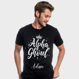 Elegant ’Alpha Ghoul’ Namn Halloween Calligraphy Lång Ärmad Tröja