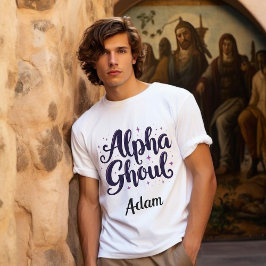 Elegant ’Alpha Ghoul’ Namn Halloween Calligraphy Lång Ärmad Tröja