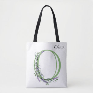 Elegant alphabet brev O Lavender Eucalyptus Tygkasse