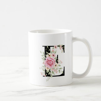 Elegant Alphabet Coffee Cup with Pink Rose Design Kaffemugg