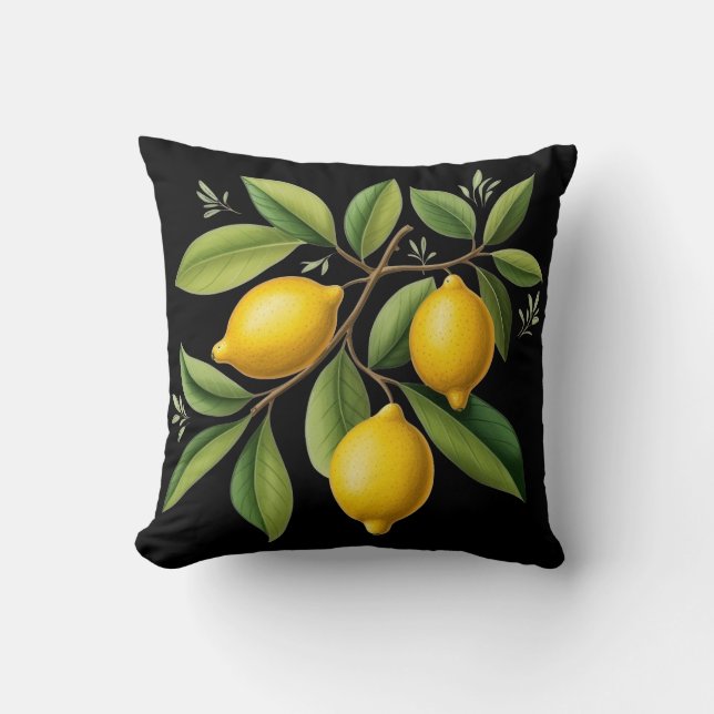 Elegant Amalfi Lemons på Gren Kudde (Framsida)