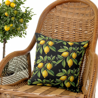 Elegant Amalfi Lemons på Gren Kudde