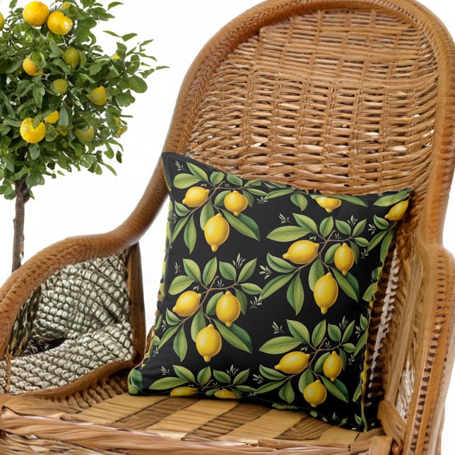 Elegant Amalfi Lemons på Gren Kudde (Skapare uppladdad)