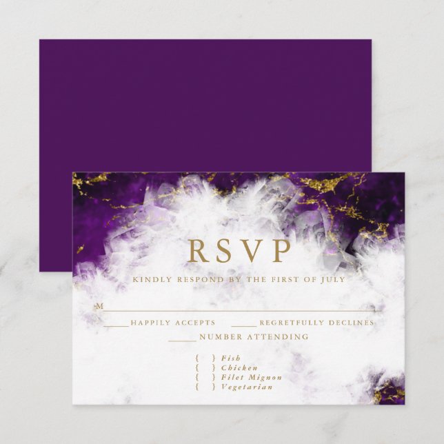 Elegant Amethyst Crystal Geode OSA Kort (Fram/baksida)